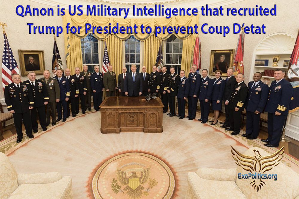 Q je americká vojenská rozviedka, ktorá naverbovala Trumpa za prezidenta, aby zabránila štátnemu prevratu
